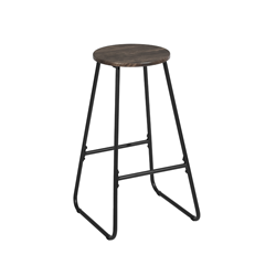 HOMY CASA 26.8 Inch Counter Height Bar Stools Set Of 2, Armless Bar Stools Mdf Seat With Metal Legs for Dining Room Kithchen Bar In Brown