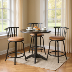 HOMY CASA Contemporary Set Of 2 Upholstered Bar Stool 29'