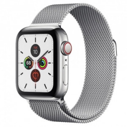 Apple Watch Series 5, 44mm, GPS + Cellular, Stainless Steel Case with  Stainless Steel Milanese Loop