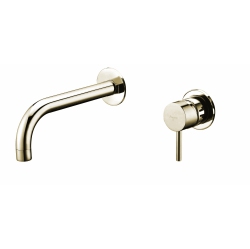 AGUA CANADA - Rufus-Gd - Finish Wall Mounted Bathroom Basin Faucet Round Single In Gold
