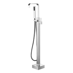 AGUA CANADA - Sakura - Chrome-Plated Brass Finish Modern Square Freestanding Bathtub Faucet W/ Hand Shower