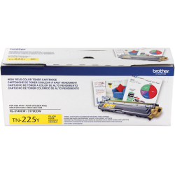 BROTHER Tn225Y High-Yield Original ( Tn-225Y) Toner Cartridge, for Hl3140, Hl3180, Mfc9130, Mfc9340 In Yellow