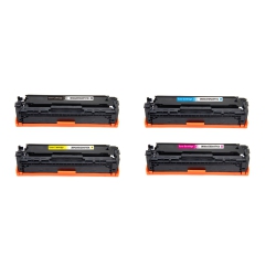 CC Premium Compatible HP 125A Cb540A, Cb541A, Cb542A, Cb543A, Black, Cyan, Magenta Combo Toner Cartridges In Yellow
