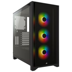 Corsair iCUE 4000X RGB Mid-Tower ATX Computer Case - White