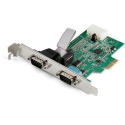 STARTECH 2-Port PCi Express Rs232 Serial Adapter Card - PCie to Dual Serial Db9 Rs-232 Controller - 16950 Uart - Windows Macos Linux