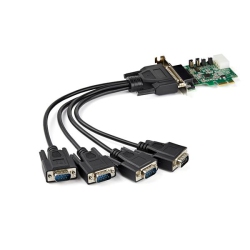 STARTECH 4-Port PCi Express Rs232 Serial Adapter Card - PCie Serial Db9 Controller Card 16950 Uart - Low Profile - Windows Macos Linux