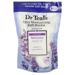 DR TEAL'S Ultra Moisturizing Bath Bombs By Five (5) 1.6 OZ Moisture Soothing Bath Bombs \w Lavender, Essential Oils, Jojoba Oil, Sunflower Oil