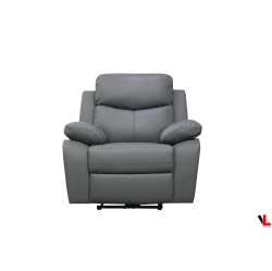 LEVOLUXE Aveon 38.5" Pillow Top Arm Reclining Chair In Leather Match In Grey
