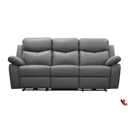 LEVOLUXE Aveon 83" Pillow Top Arm Reclining Sofa In Leather Match (Grey)