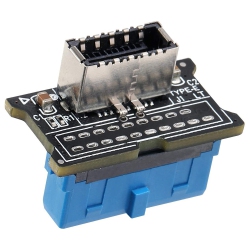 AXGEAR Vertical USB 3.1 Front Panel Socket Key-A Type-E to USB 3.0 20Pin Header Adapter -