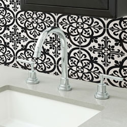 InHome Avignon Peel & Stick Backsplash Tiles - Black/White