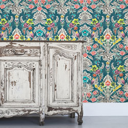 Papier Peint Autocollant Summer Love Teal De Nuwallpaper