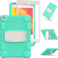 CSMART Shockproof Heavy Duty Rugged Defender Hard Case Kickstand Cover for Ipad Air 1 2 1St 2Nd Gen (9.7") / Pro 9.7" In Mint