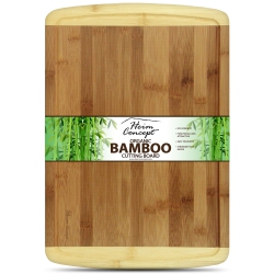 HEIM CONCEPT Organic Bamboo Cutting Board And Serving Tray W/ Drip Groove Extra Large [ 18 X 12 Inches - 1" Inch Thick ]