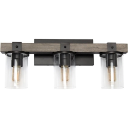 ALL THE RAGES CANADA Elegant Designs Metal 3 Light Bath Vanity In With Clear Shades In Gray