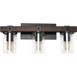 ALL THE RAGES CANADA Elegant Designs Metal 3 Light Bath Vanity In With Clear Shades In Brown