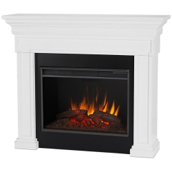 REAL FLAME Emerson Grand Electric Wood Fireplace In Rustic In White