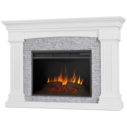 REAL FLAME Deland Grand Electric Fireplace In And Gray In White