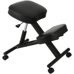 MOUSTACHE Ergonomic Kneeling Chair, Double Thick Padded Foam Steel Frame Adjustable Stool Posture Desk Stool With Orthopedic Knee Cushion In Black