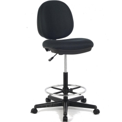 MOUSTACHE Task Chair Ergonomic Swivel Office Chair, Drafting Stool \w Foot Ring & Backrest, Fabric Drafting Chair, No Armrests, Support Up to 250 Lbs