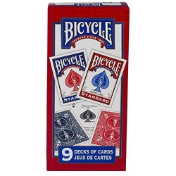 SHOPVILLE Bicycle Poker Size Standard Playing Cards - 9 Deck Pack [Card Game]