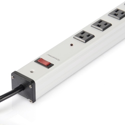 PRIMECABLES 12-Outlet 5-Foot Cord Surge Protector Power Strip Heavy-Duty Aluminum Alloy Metal Power Strip With Ultra Long Power Cord