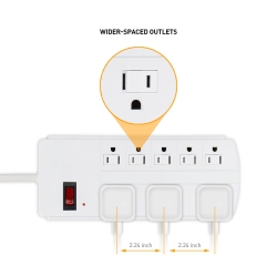 PRIMECABLES 8-Outlet Surge Protector Power Strip With 3.28Ft Cord 125V/15A/1875W