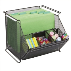 SAFCO Onyx Stackable Mesh Storage Bins In In Black