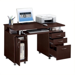 KINGFISHER LANE Super Storage Computer Office Desk In Chocolate