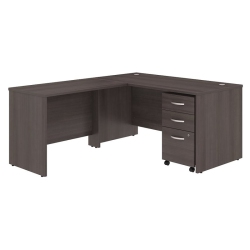 BBF Studio C 60W L Shaped Desk With Drawers In Storm - Engineered Wood In Gray