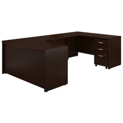 CARELL FURNITURE Right Handed Bow Front U Shaped Desk With Mobile File Cabinet
