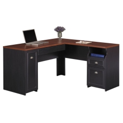 KINGFISHER LANE L-Shaped Wood Computer Desk In In Black