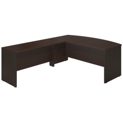 BBF Bush Business Furniture Studio C 72W Bow Front L Desk With 60W Return In Mocha Cherry