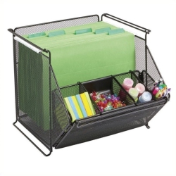 SCRANTON & CO Stackable Mesh Storage Bins In In Black