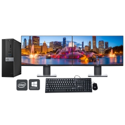DELL Refurbished (Good) - Optiplex 7040 Sff Computer \w Dual (2) 24" HDMI Monitor - Intel Core I5-6500 Processor 3.20 Ghz 32GB Ddr4 Ram 512GB SSD