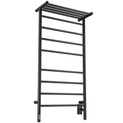 ANCONA Piazzo Obt 8-Bar Dual Wall Mount Towel Warmer With Integrated On-Board Timer In Matte In Black
