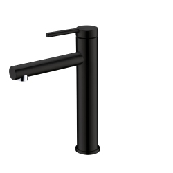 STYLISH Single Handle Bathroom Vessel Sink Faucet, Stainless Steel Matte Finish B-123N In Black