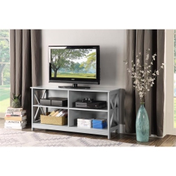 CONVENIENCE CONCEPTS Oxford 50" Tv Stand In Wood Finish With "x" Design In Gray