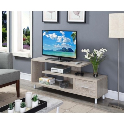 CONVENIENCE CONCEPTS Seal Ii 60" Tv Stand In Wood Finish In White