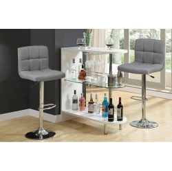 INFINITE IMPORTS – Adjustable Height Air Lift Bar Stool (Set Of 2) In Grey