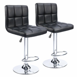 INFINITE IMPORTS – Adjustable Height Air Lift Bar Stool (Set Of 2) In Black