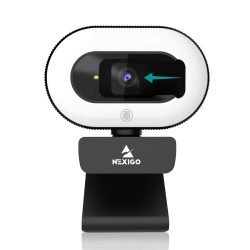 NEXIGO N930E Auto-Focus Streamcam, 1080P Webcam With Ring Light And Privacy Cover