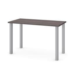 MODUBOX Universel 24“ X 48“ Table Desk With Square Metal Legs - Bark In Grey