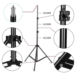 KOKIN 2.1M Adjustable Light Stand Universal Tripod In Black