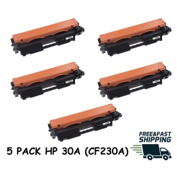 BESTONER 5 Pack HP 30A (Cf230A)/hp30A/hp30A/cf230/230A/cf230A/cf230A/30A/cf230/230/hp30/hp30A Toner HP M203D M227Fdn In Black