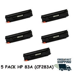 BESTONER 5 Pack HP 83A (Cf283A)/hp 83A/hp83A/cf283/hpcf283A/hp Cf283/hp Cf283/83A Toner Cartridge HP M201 M125 M127 M225 In Black