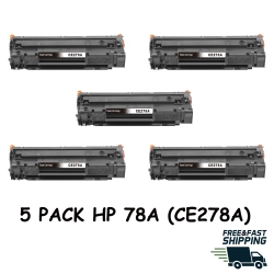 BESTONER 5 Pack HP 78A (Ce278A)/hp 78A/hp78A/ce278/hpce278A/hp Ce278/hp Ce278/78A Toner Cartridge HP M1536 P1606 1566 In Black