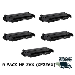 BESTONER 5 Pack HP 26X (Cf226X)/hp26X/hp26X/cf226/cf226X/26X/26A/hp 26A/hp26/26A/26X/226A Toner Cartridge HP M402 M426 In Black