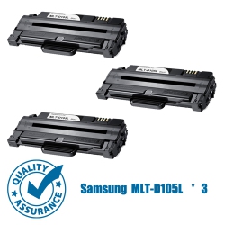 PRINTER PRO 3 Pack Samsung Mlt-D105L (D105/mltd105/mltd105/d105) Toner Cartridge-Samsung Printer Ml-1910/scx-4600/ml-2525 In Black