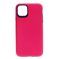 CC Topsave Triangle Pattern Dual Layer PC+Tpu Rugged Armor Case for Iphone 12 Mini, Hot In Pink